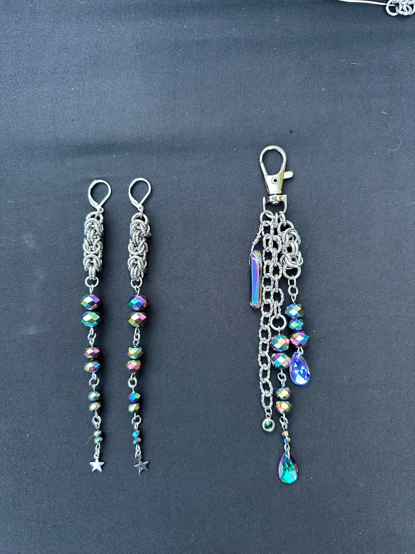 Aurora borealis earring/dangle set
