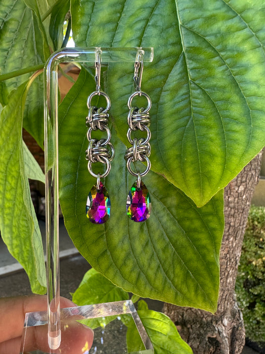 Rainbow drop earrings